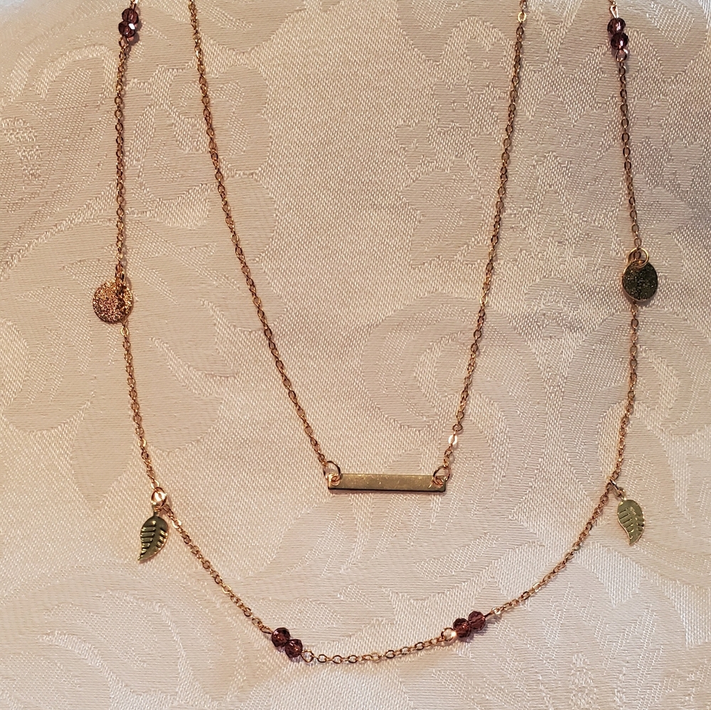 Gold layered necklaces